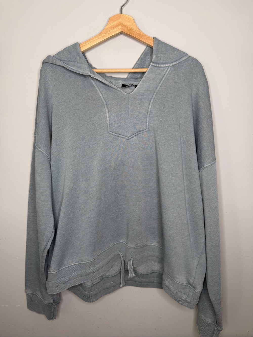 Light Blue Hooded Pullover Sweater